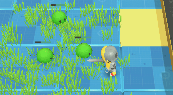 مضاربة اللاعب مع وحوش الـ Slimes ونظام الدم في Godot RPG Mechanics